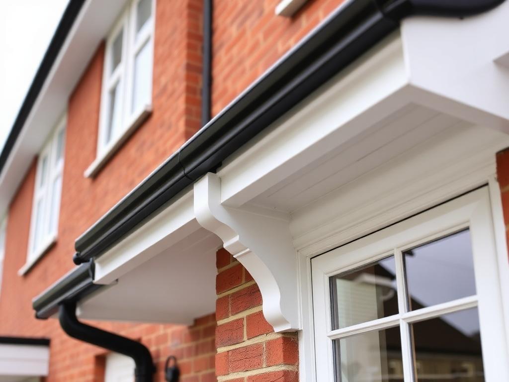 New uPVC fascias, soffits and guttering on a brick house